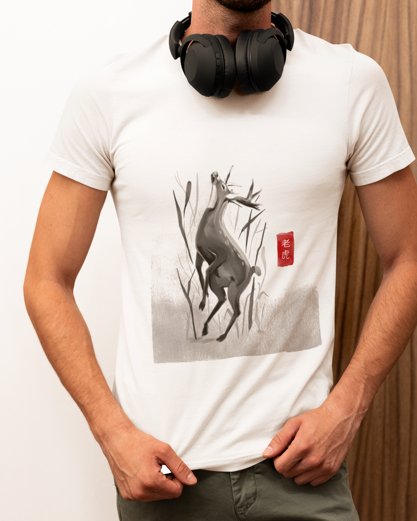 The Sumi-e Deer Classic Crew T-Shirt