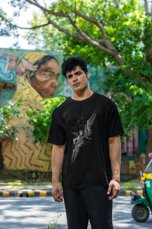 Fallen Angel Black Oversized Standard T-Shirt